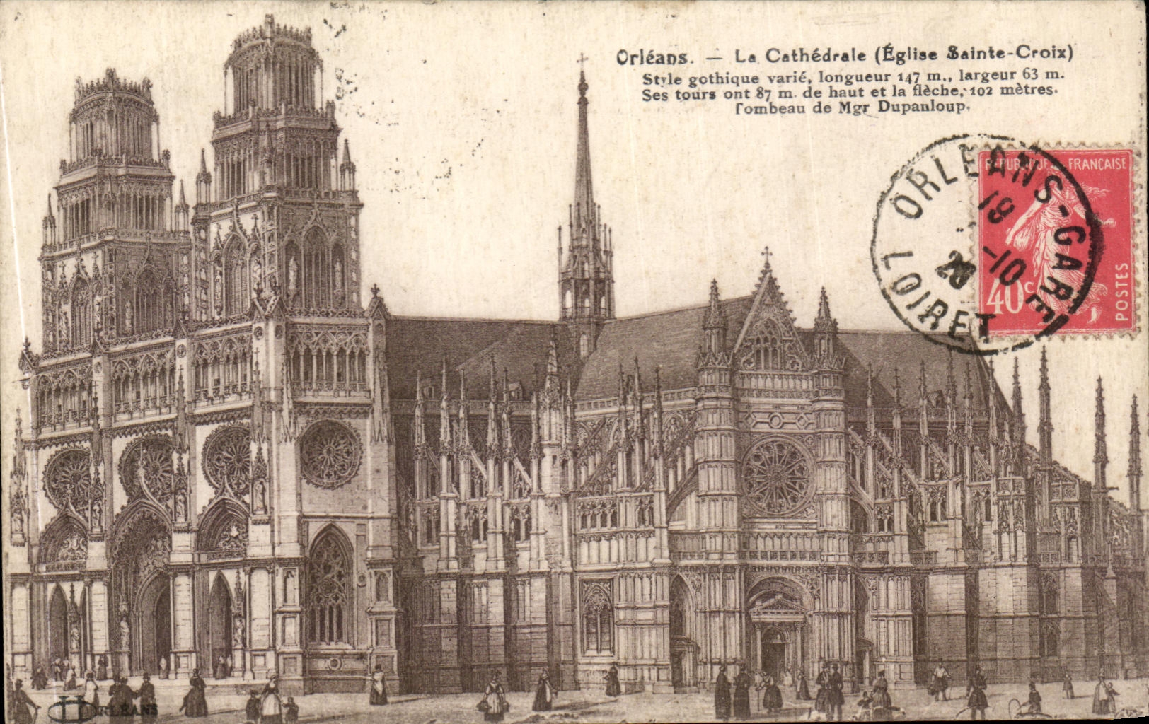 CPA Orleans La Cathedrale Style Gothique
