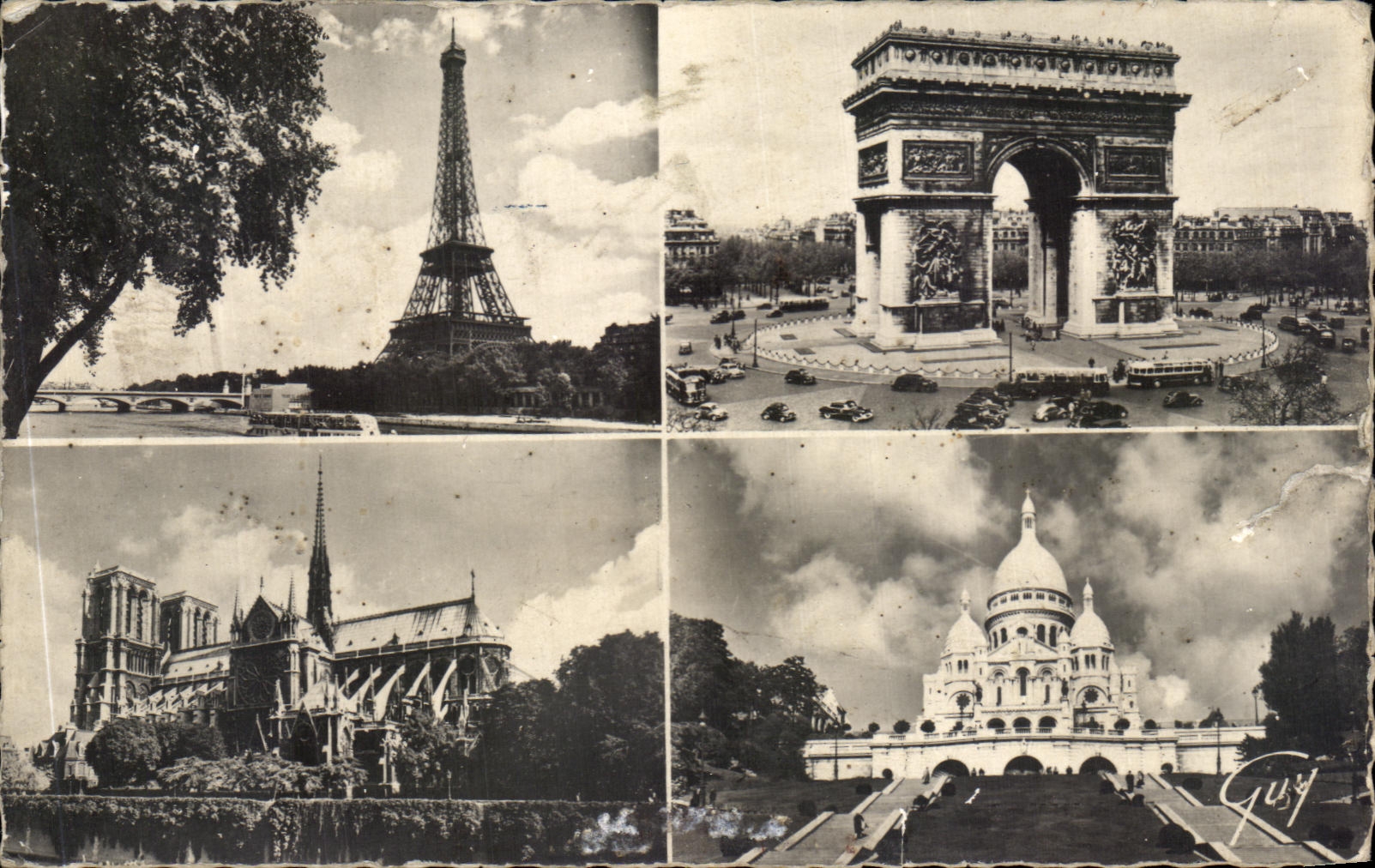 CPA Paris Et Ses Merveilles La Tour Eiffel Arc De Triomphe