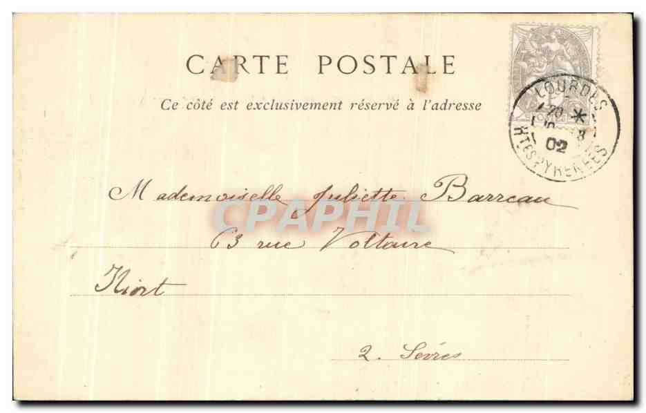 CPA Lourdes Vue Sur La Vailee Le Petit Ger Le Grand Ger  — Verso