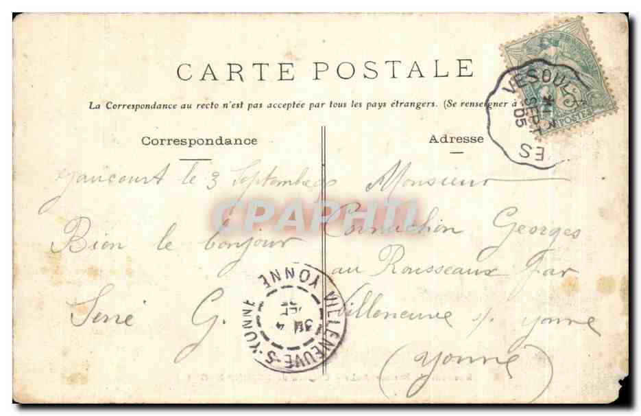 Tarjeta postal antigua Environs de Bar Sur Aube Chateau de Brienne — Reverso
