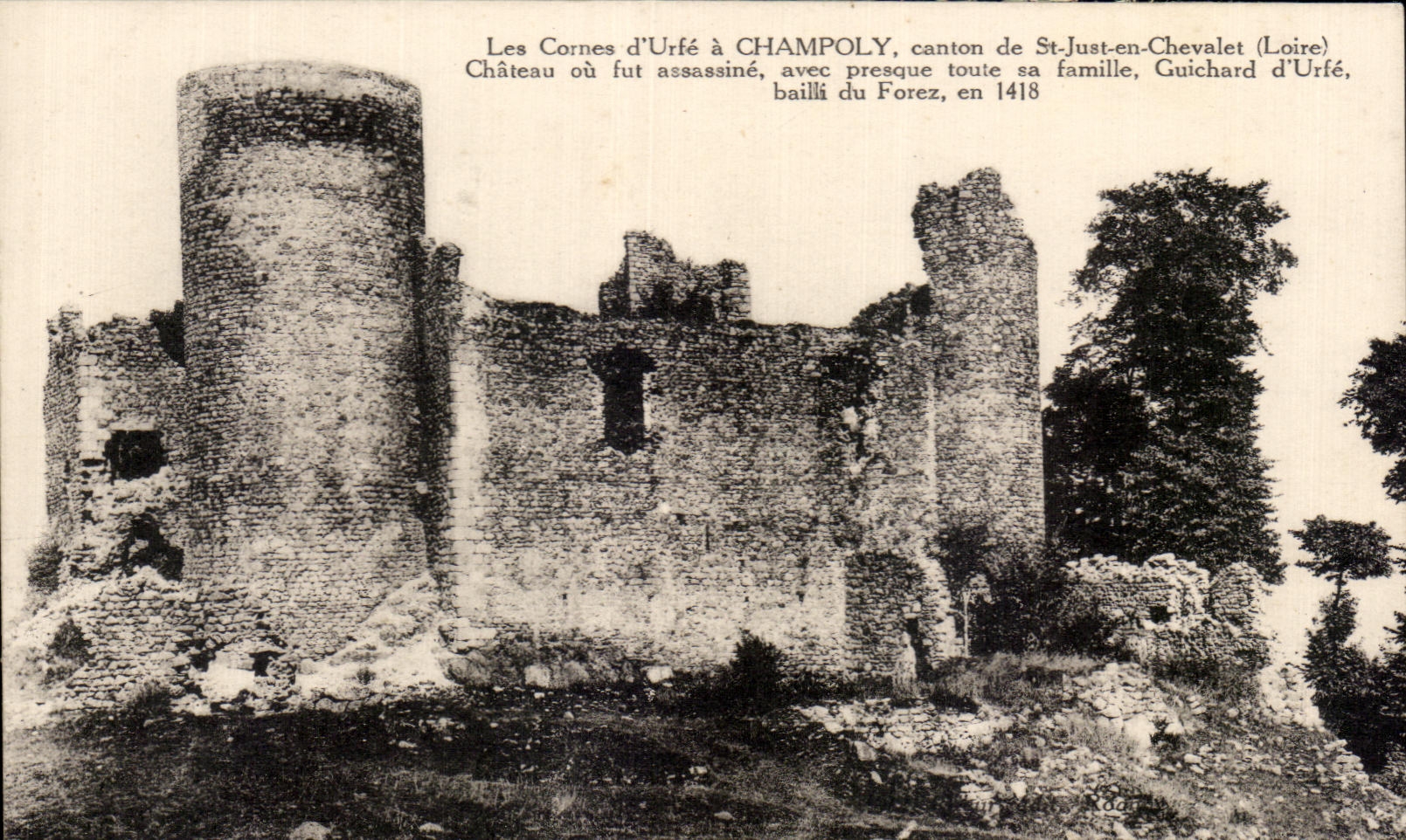 CPA Les Cornes d'Urfe Champoly canton de st Just en Chevalet