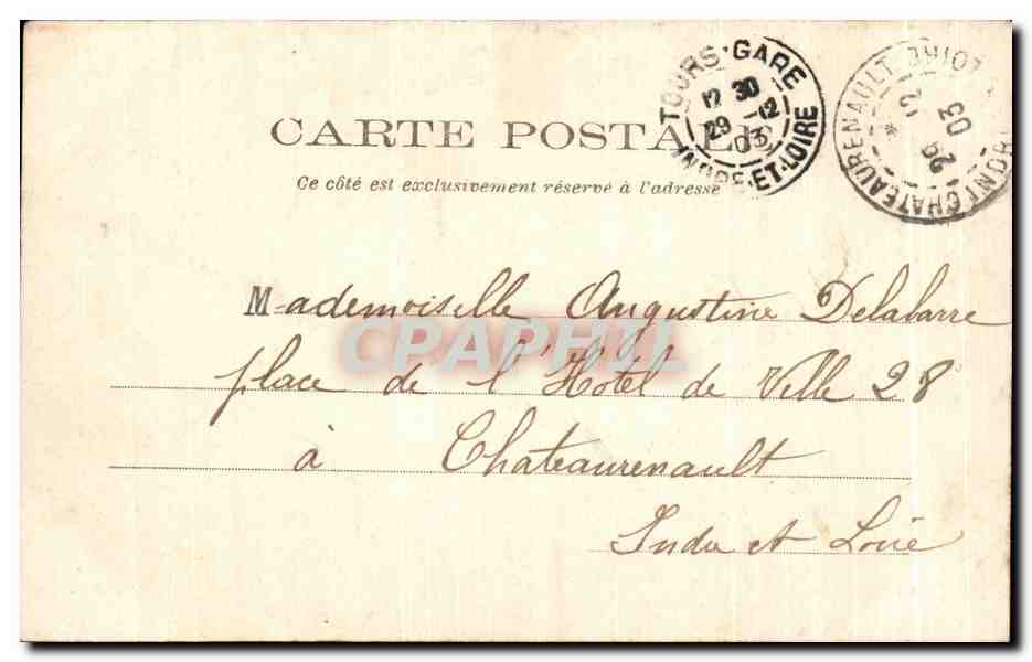 CPA Tours Hotel de Ville — Rückseite