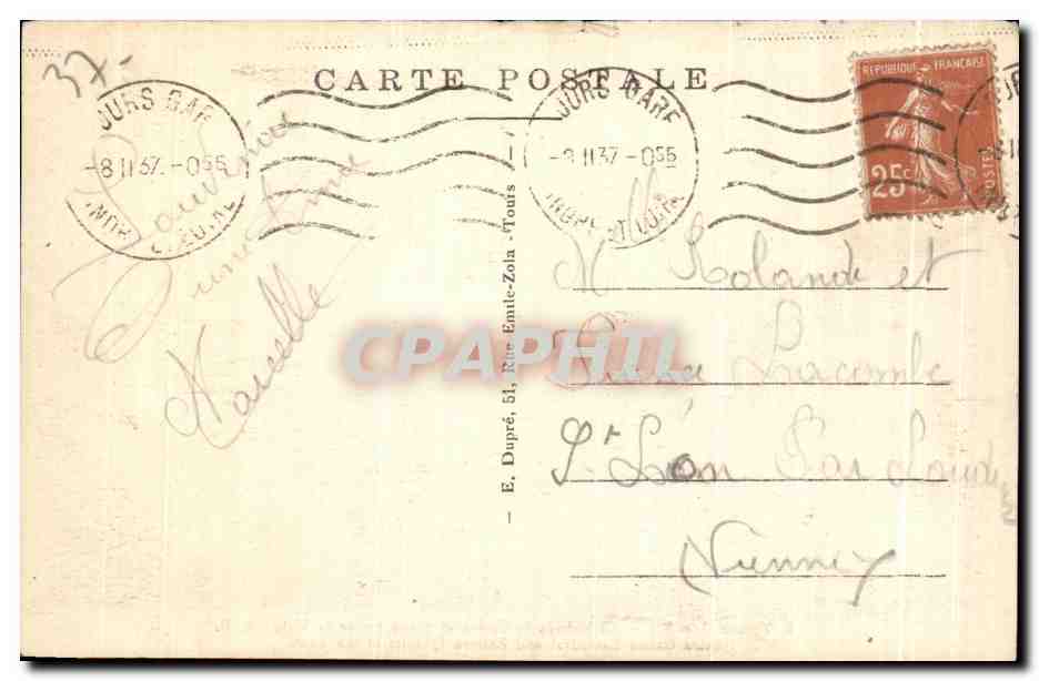 CPA Tours La Cathedrale St Gatien  — Verso