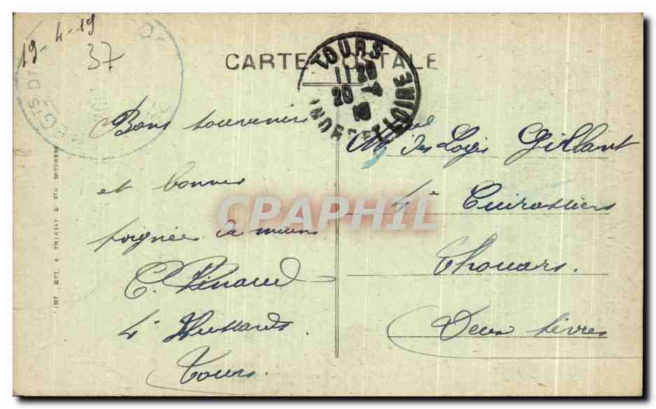 CPA Tours Le Musee et le Square Descartes  — Rückseite
