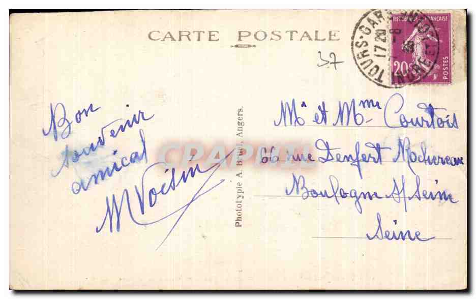 CPA Tours Vue Generale du Pont Wilson et la Loire — Rückseite