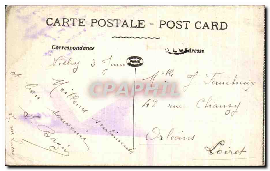 CPA Vichy Pavillon ou resida la Marquise de Sevigne — Verso