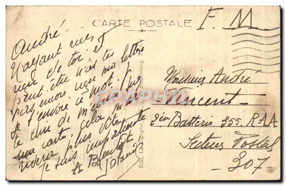 Tarjeta postal antigua Nantes Entrada del nuevo canal subterráneo — Reverso