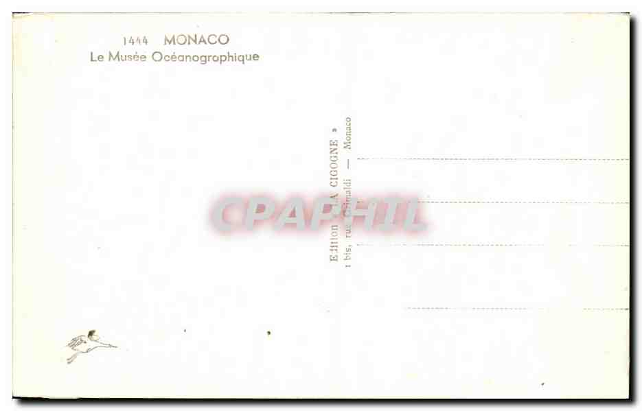 CPA Monaco Le Musee Oceanographique — Rückseite