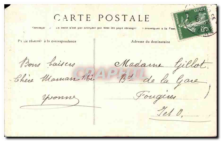 Antike Ansichtskarte Saint Malo Robert Surcouf — Rückseite