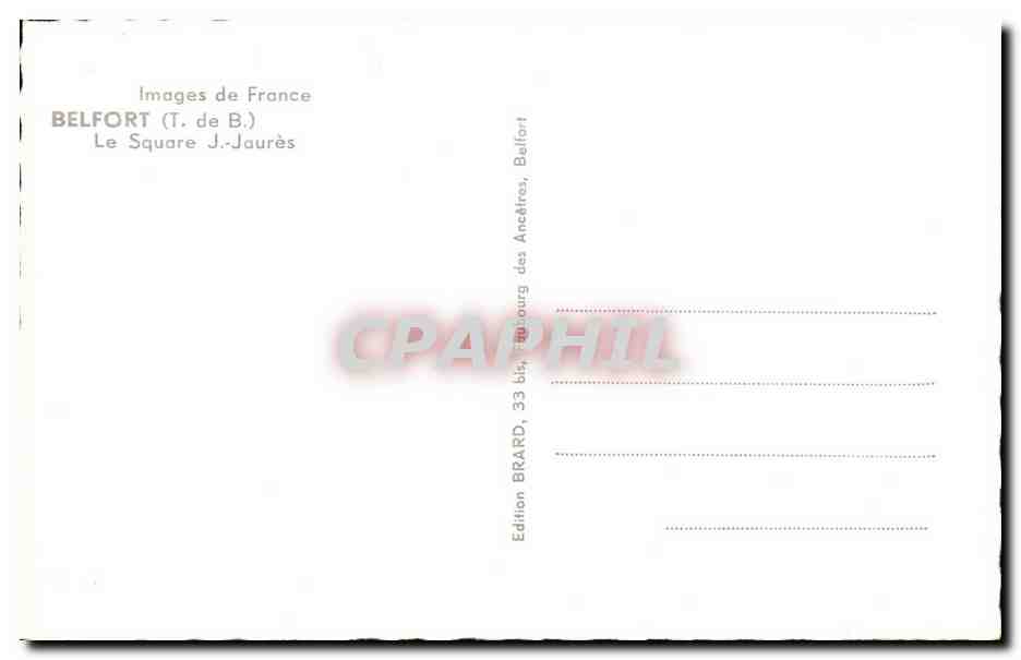 CPSM Belfort Le Square j Jaures — Verso