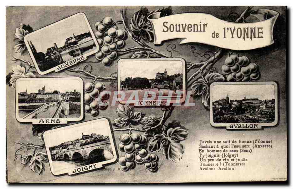 Auxerre, Sens, Tonnerre, Joigny, Avallon — Souvenir de l'Yonne — J. D. (éditeur)