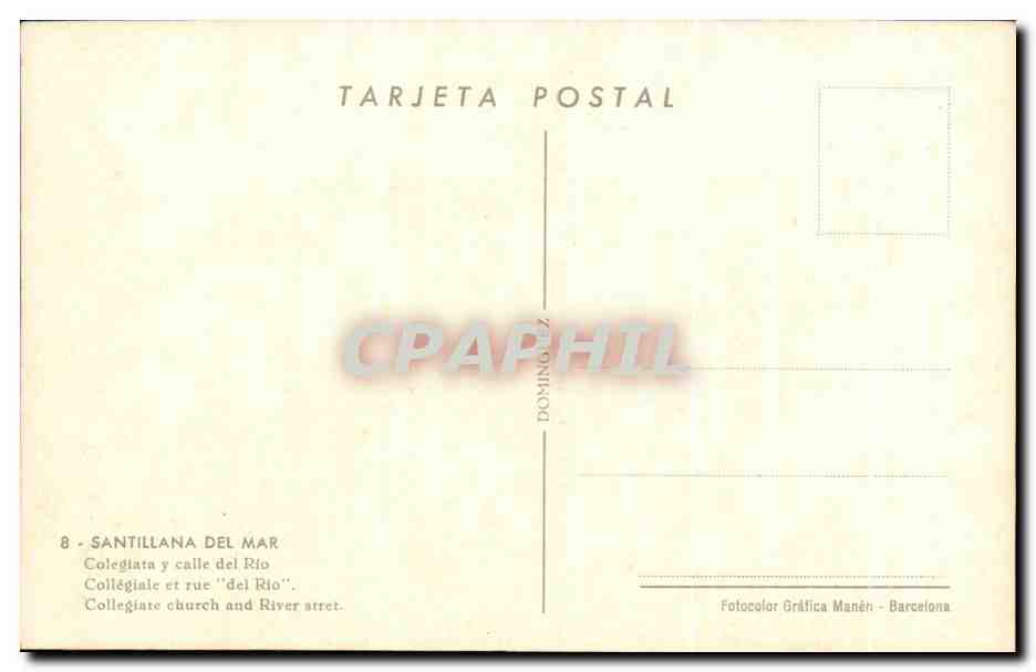 CPA Santillana Del Mar Coegiata y calle de Rio — Back