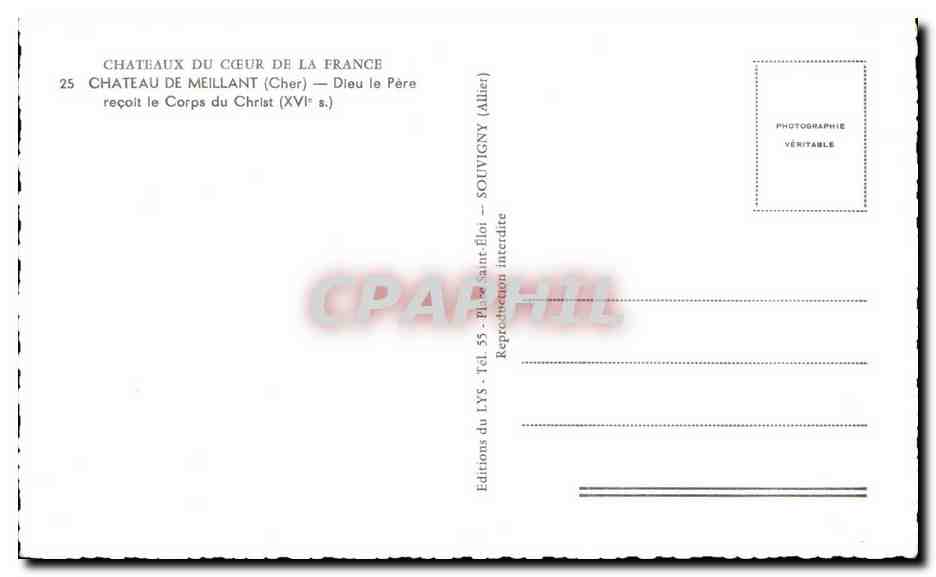 Château de Meillant — Dieu le Père reçoit le Corps du Christ — Éditions du LYS (Allier) — Achterkant