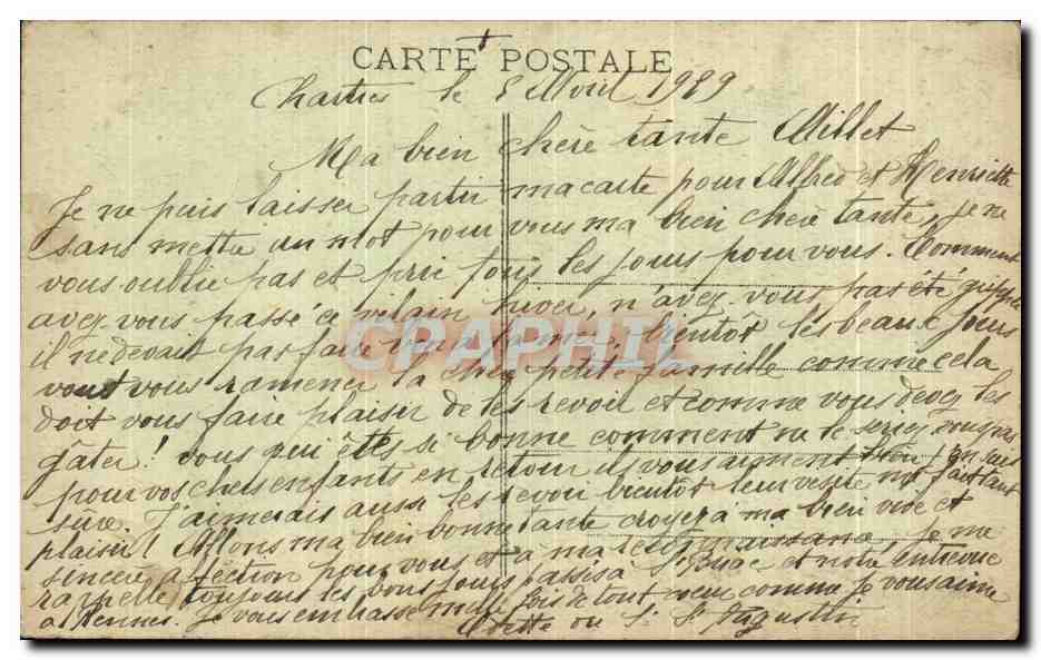CPA Cathedrale de Chartres de I'Etage inferreur cote droit — Verso