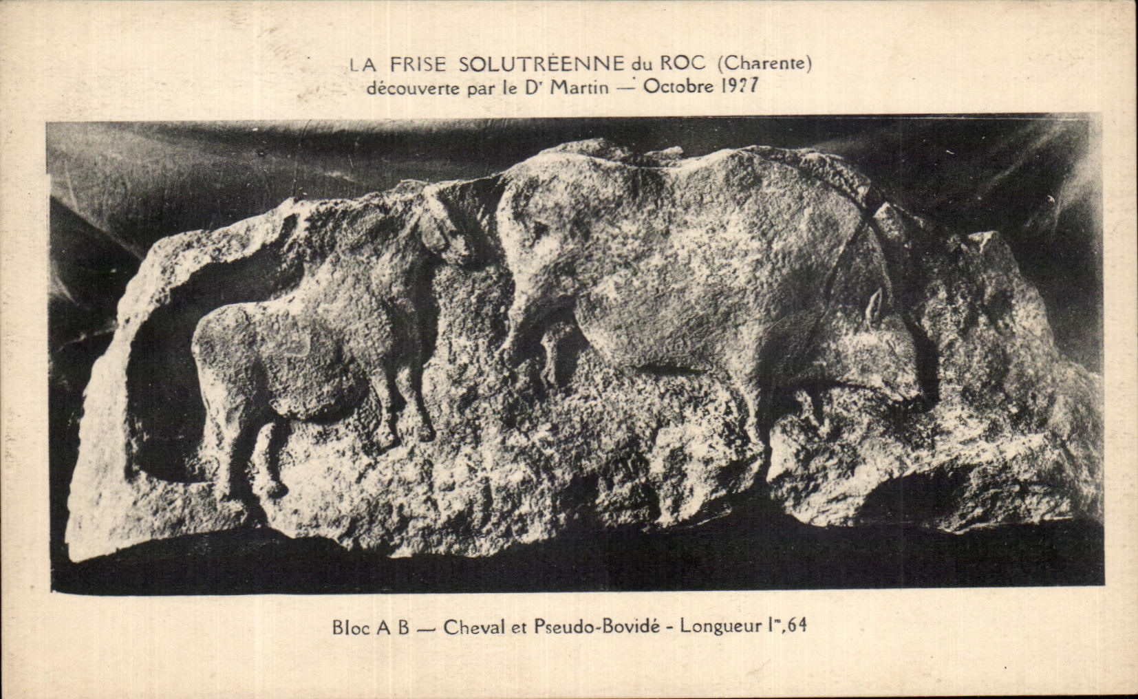 CPA La Frise Solutreenne du Roc decouverte par le Dr Martin Cheval et pseudo bovide