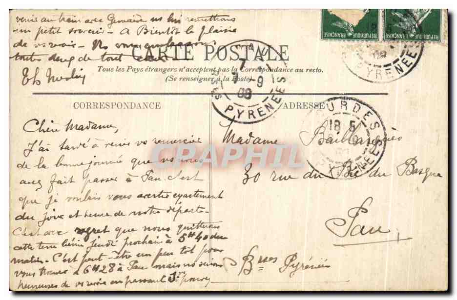 CPA Lourdes Les Malades sur I'Esplanade — Verso