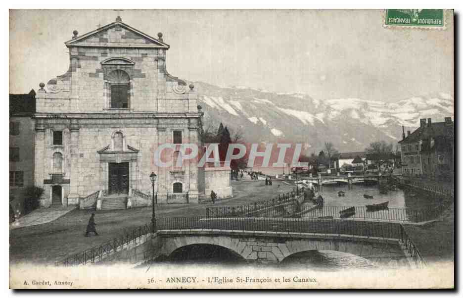 Annecy - L'Église St-François et les Canaux — A. Gardet, Annecy, n°36