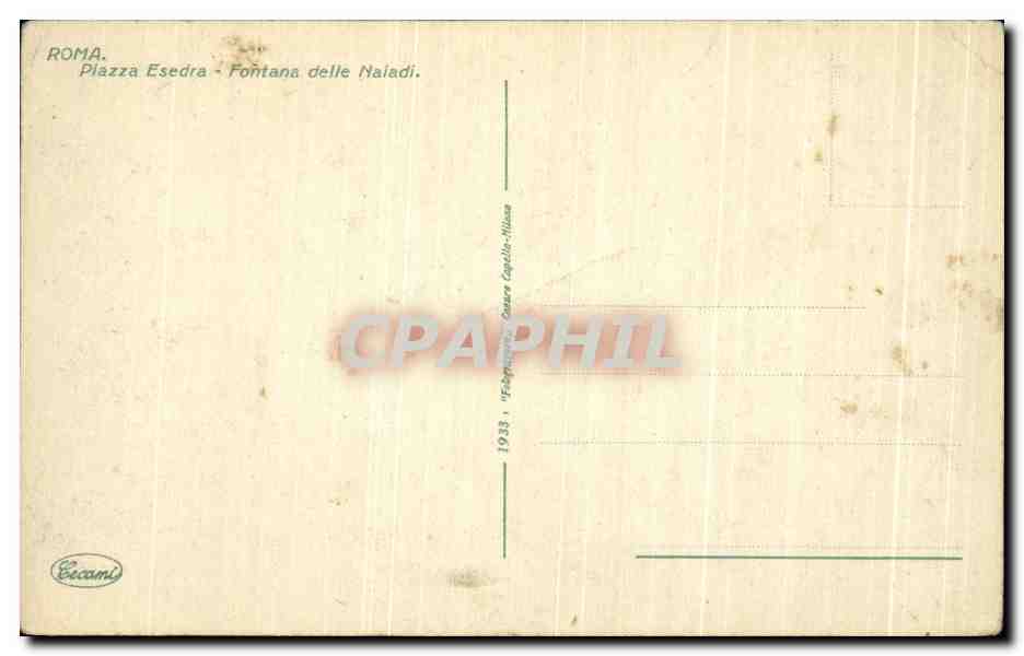 CPA Roma Plazza Esedra Fontana delle Naladi — Rückseite