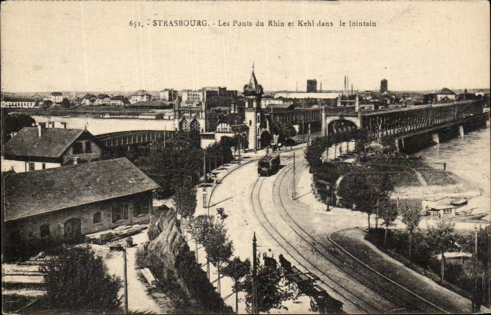 CPA Strasbourg Les Ponts du Rhin et Kehl dans le Lointain