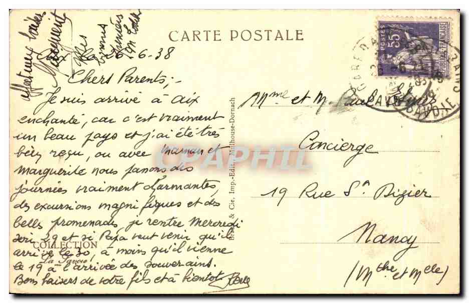 Aix-les-Bains — Vue générale sur les grands hôtels — CPAPHIL 13098 — Back