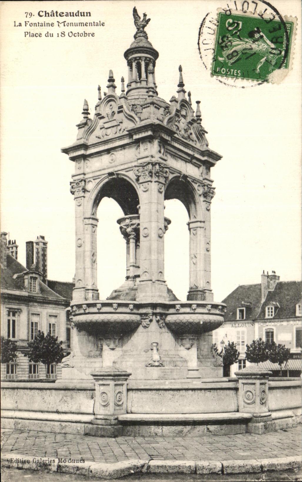 CPA Chateaudun La Fontaine Monumentale Place du 18 octobre 