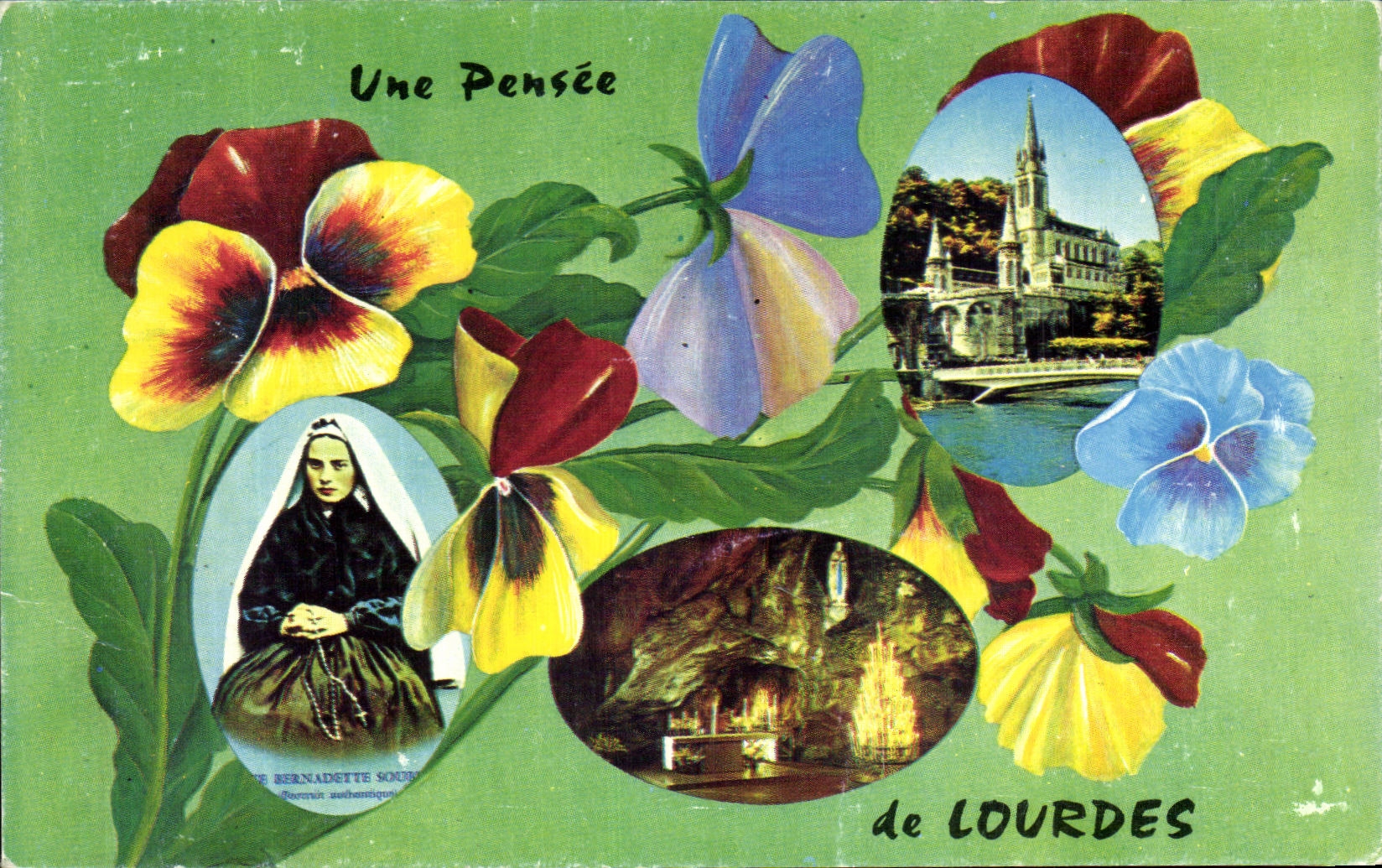 CPSM Une Pensee De Lourdes