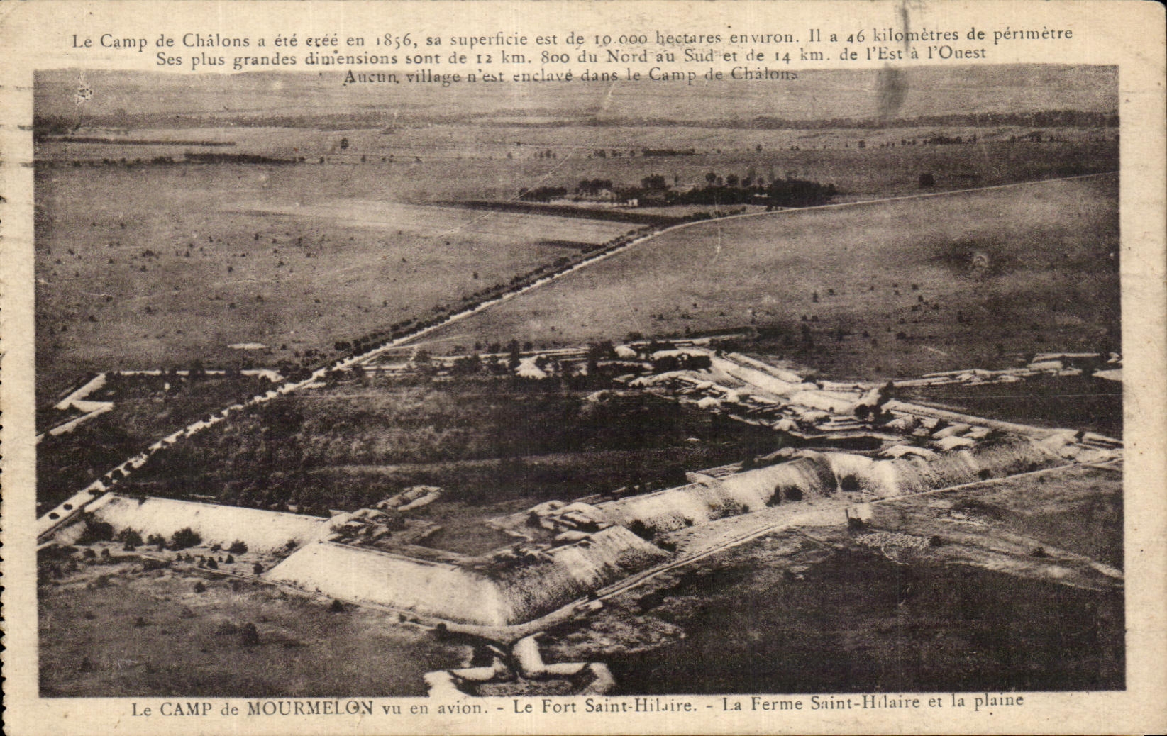 CPA Le Camp De Mourmelon Vu En Avion Le Fort Saint Hilaire La ferme Militaria