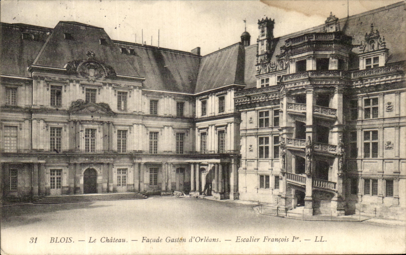 CPA Blois Le Chateau Facade Gaston D'Orleans Escalier Francois 1er