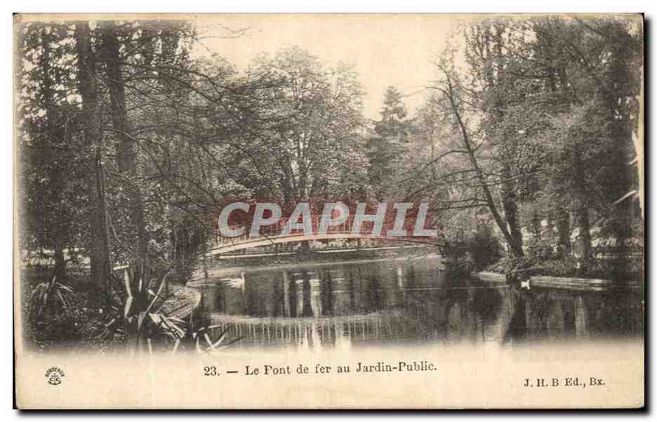 CPA Le Pont De Fer Au Jardin Public Tours