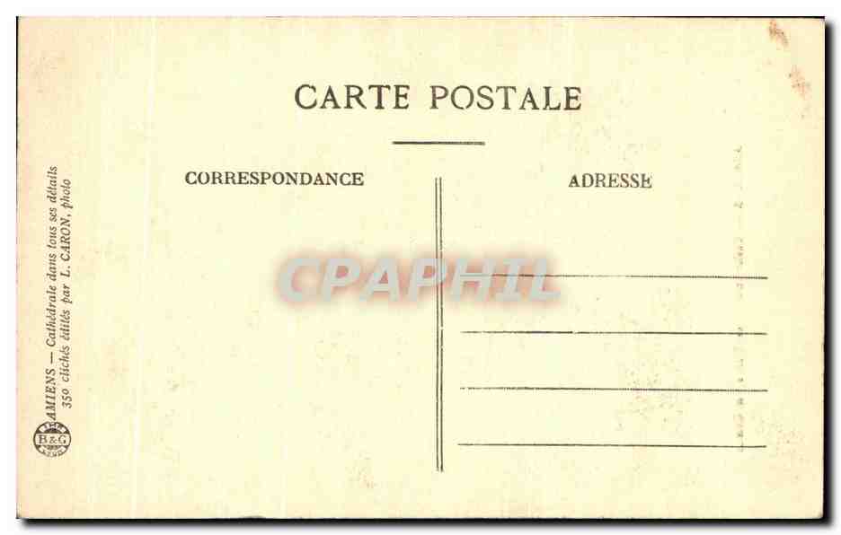 CPA Amiens Cathedrale Les Stalles Du Choeur — Back