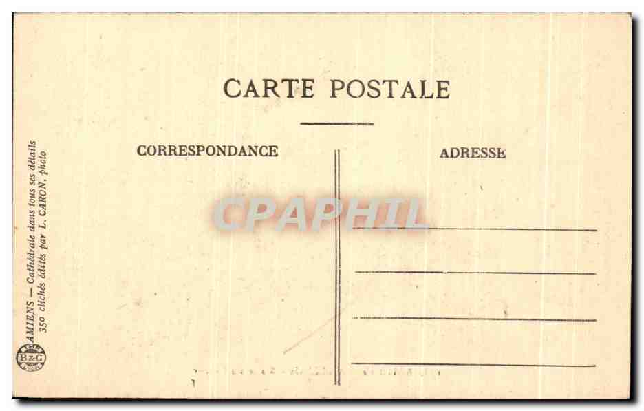 CPA Amiens Cathedrale Stalle Du Choeur — Back