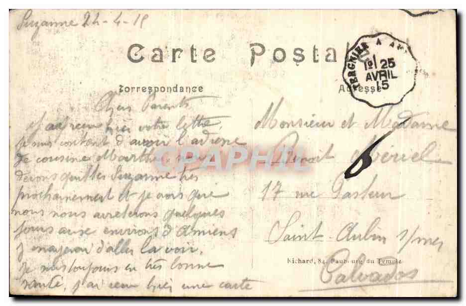 CPA La Grande Guerre Lu Basilique D'Albert Bombardee Et Incendiee Par Les Allemands Militaria — Back