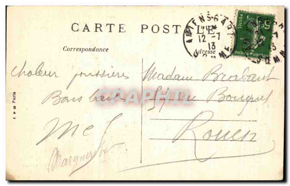CPA Amiens Vue Generale — Rückseite
