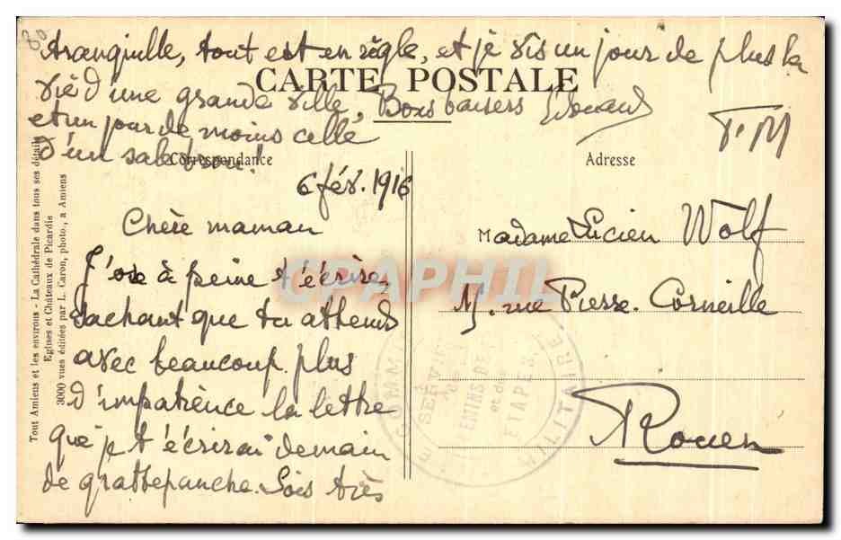 CPA Amiens Cathedrale Chimeres Et Gargouilles — Verso