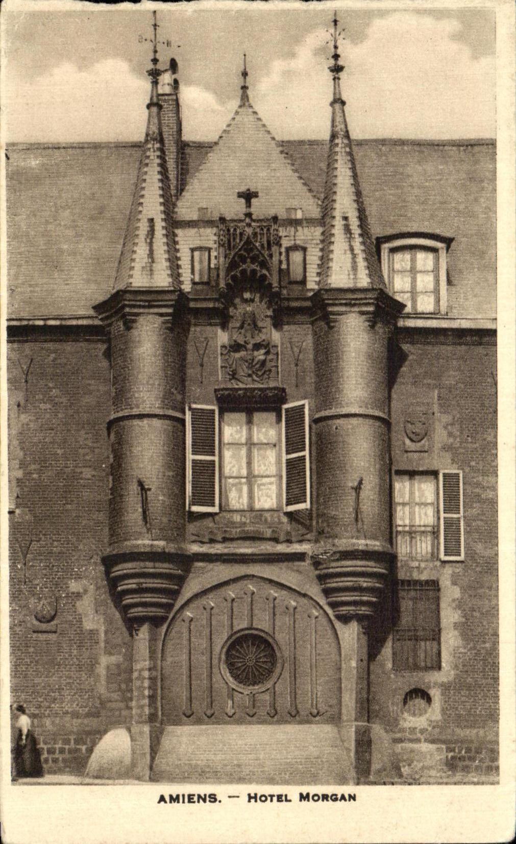 Vintage Postcard Amiens Hotel Morgan