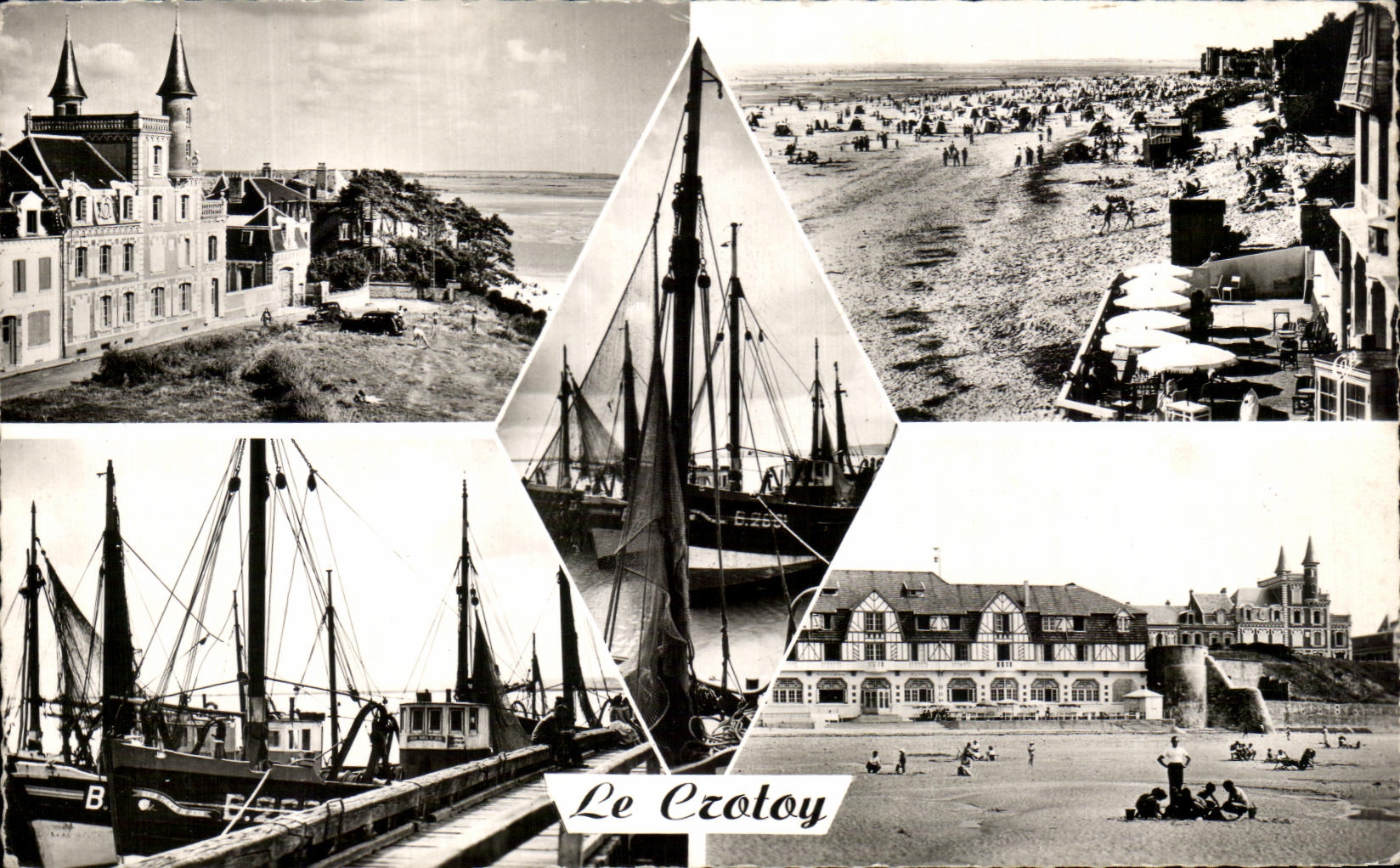 CPA Le Crotoy Les Tourelles La Plage Bateaux De Peche Le Port La Plage