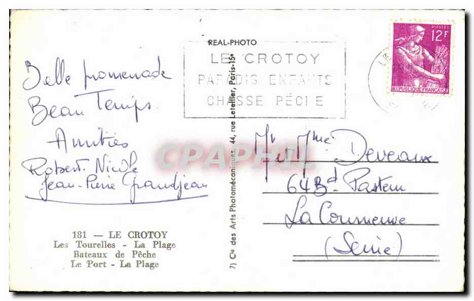CPA Le Crotoy Les Tourelles La Plage Bateaux De Peche Le Port La Plage — Rückseite