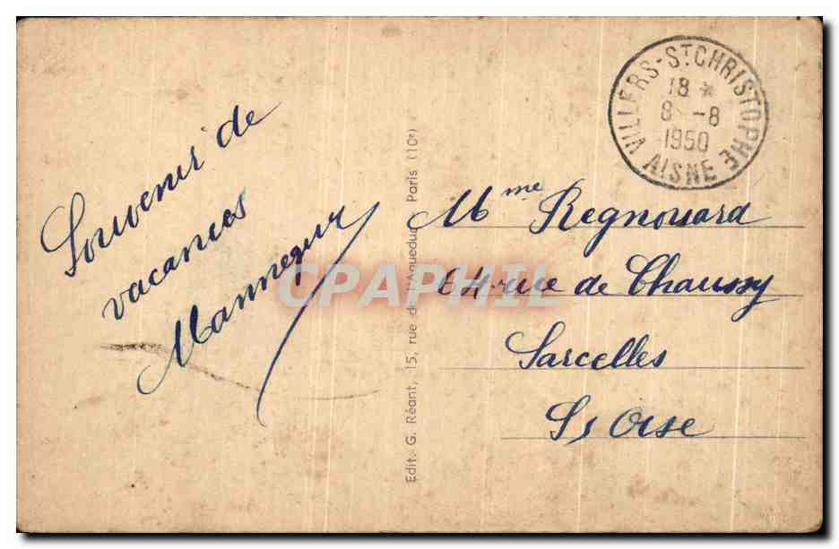 CPA Ham Eglise et Rue Notre Dame — Back