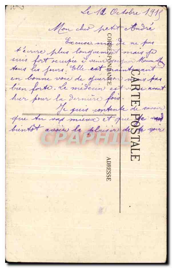 CPA Albert La Basilique frappee par un obus la Vierge s'est inclinee semblant benir la ville Militaria — Rückseite
