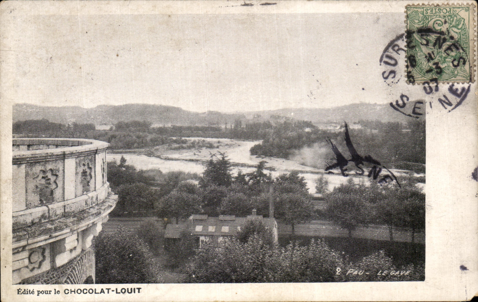 Vue de Pau-le-Gave — Édité pour le CHOCOLAT-LOUIT