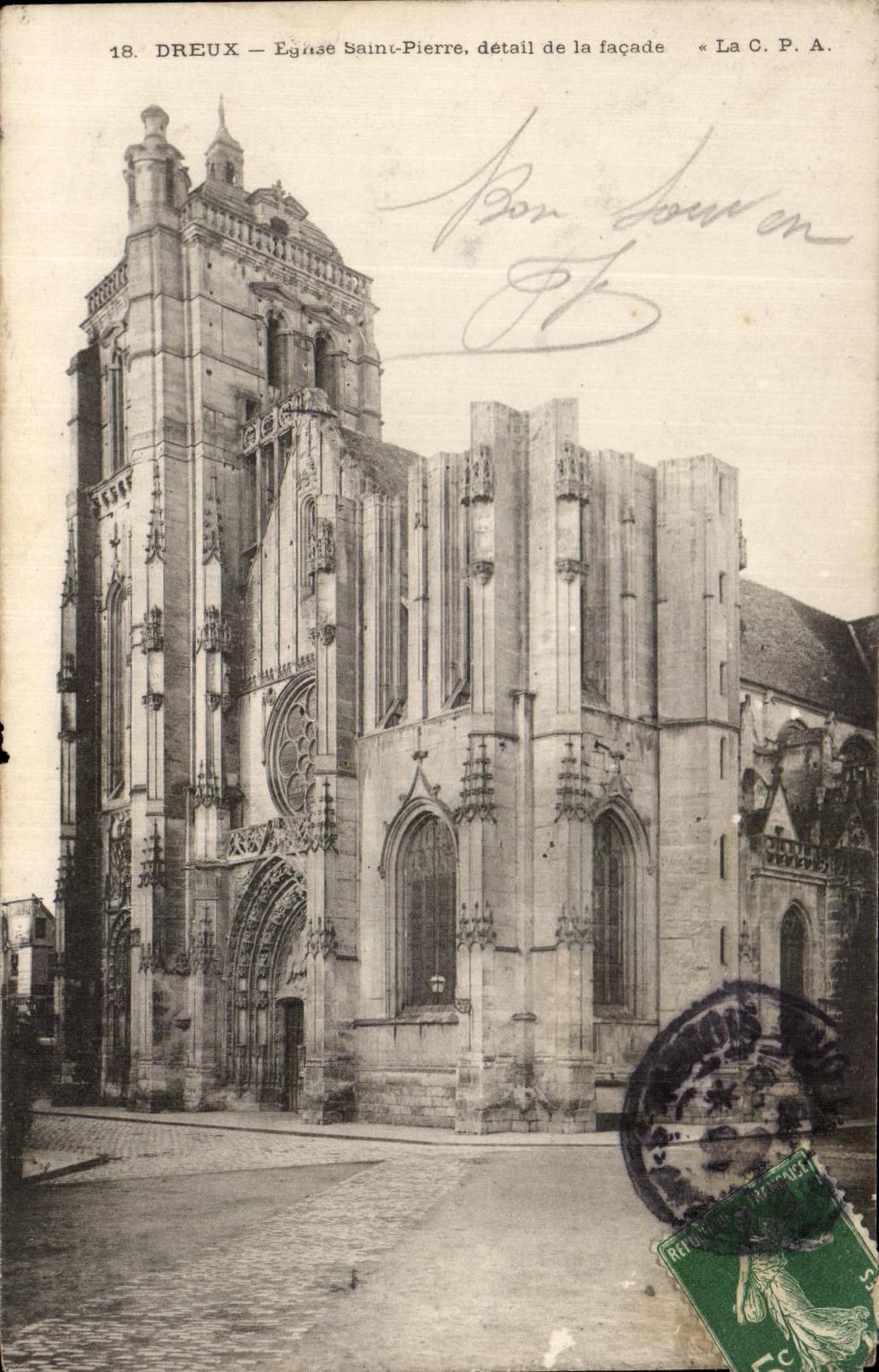CPA Dreux Eglise Saint Pierre Detail de in Facade