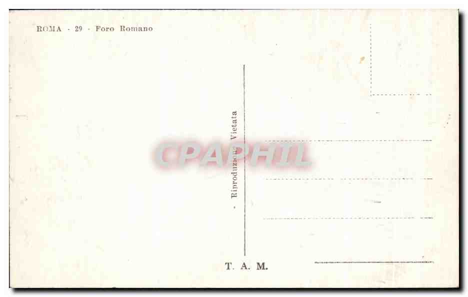 CPA Roma Foro Romano — Rückseite