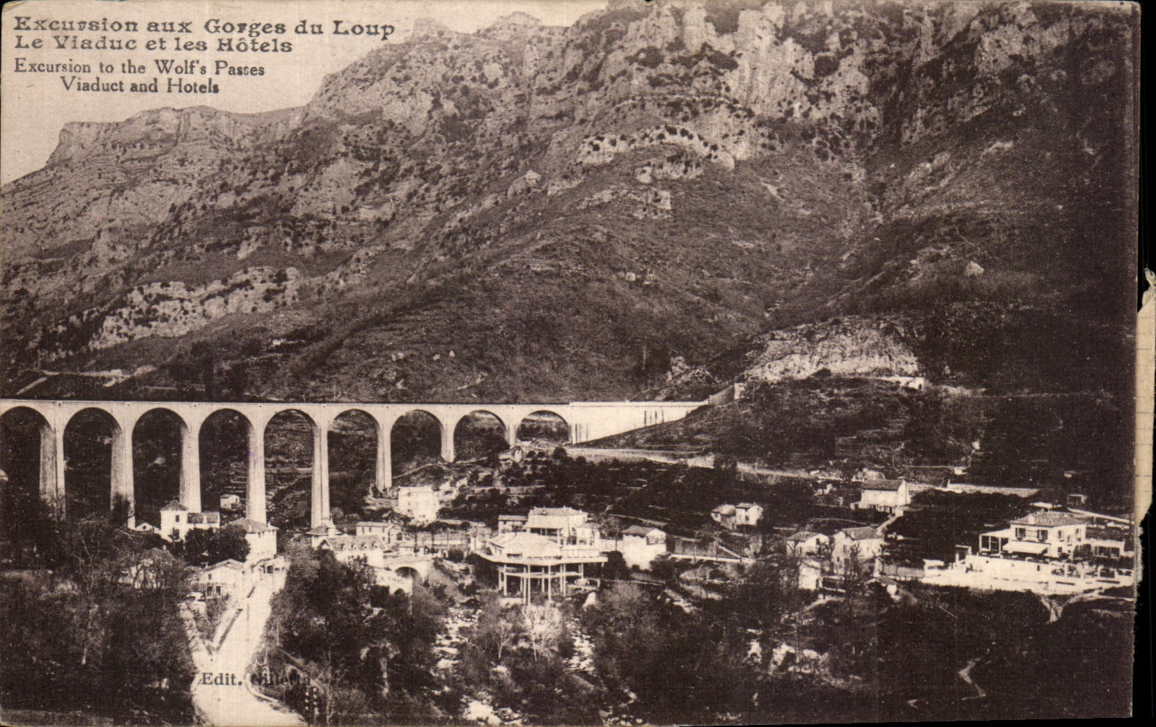 CPA Excursion Aux Gorges Du Loup Le Viaduc Et Les Hotels 