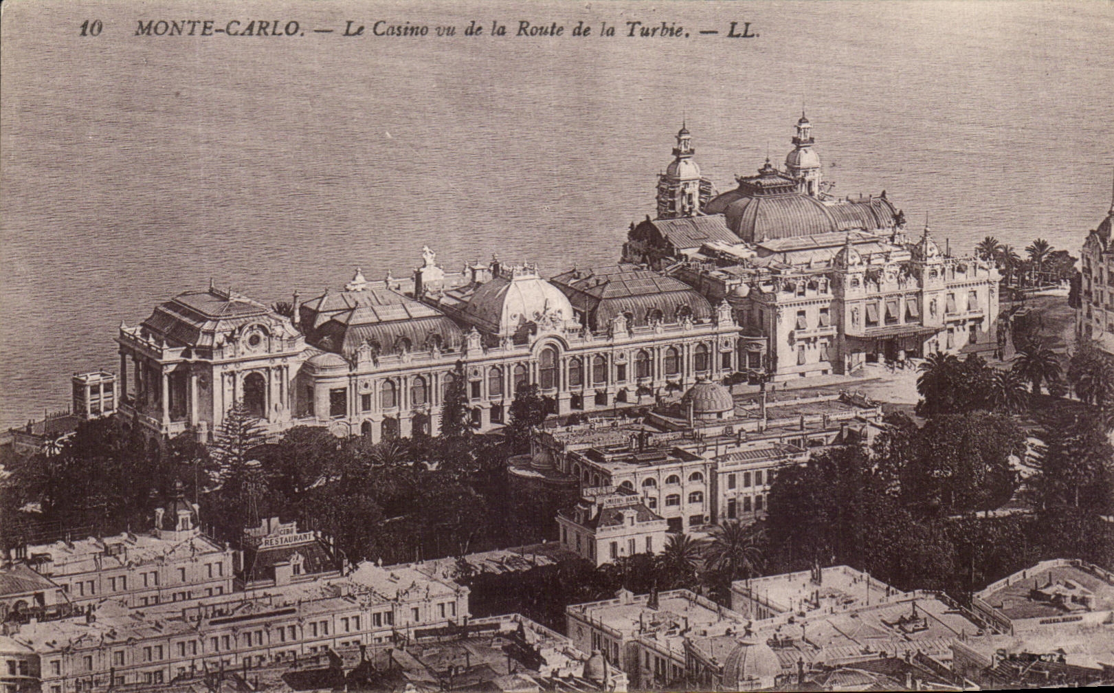 CPA Monte Carlo Le Casino vu De La Route De La Turbie