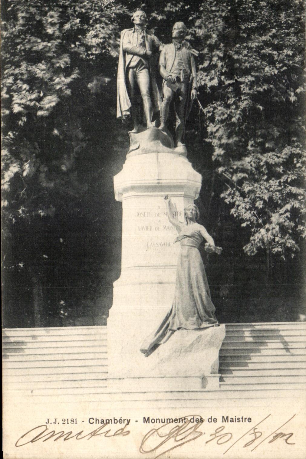 CPA Chambery Monument des De Maistre