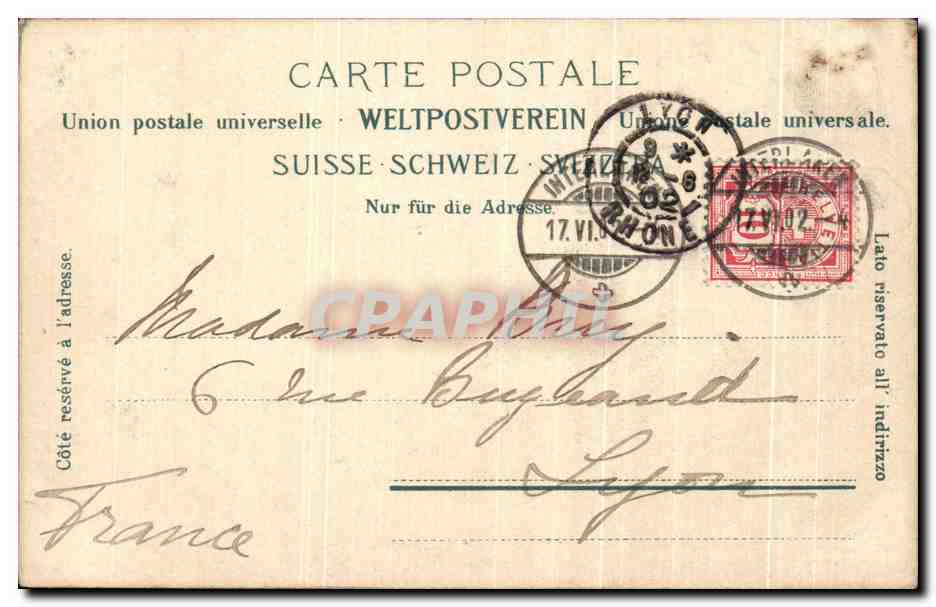 CPA Interlaken Die Jungfrau Suisse — Rückseite