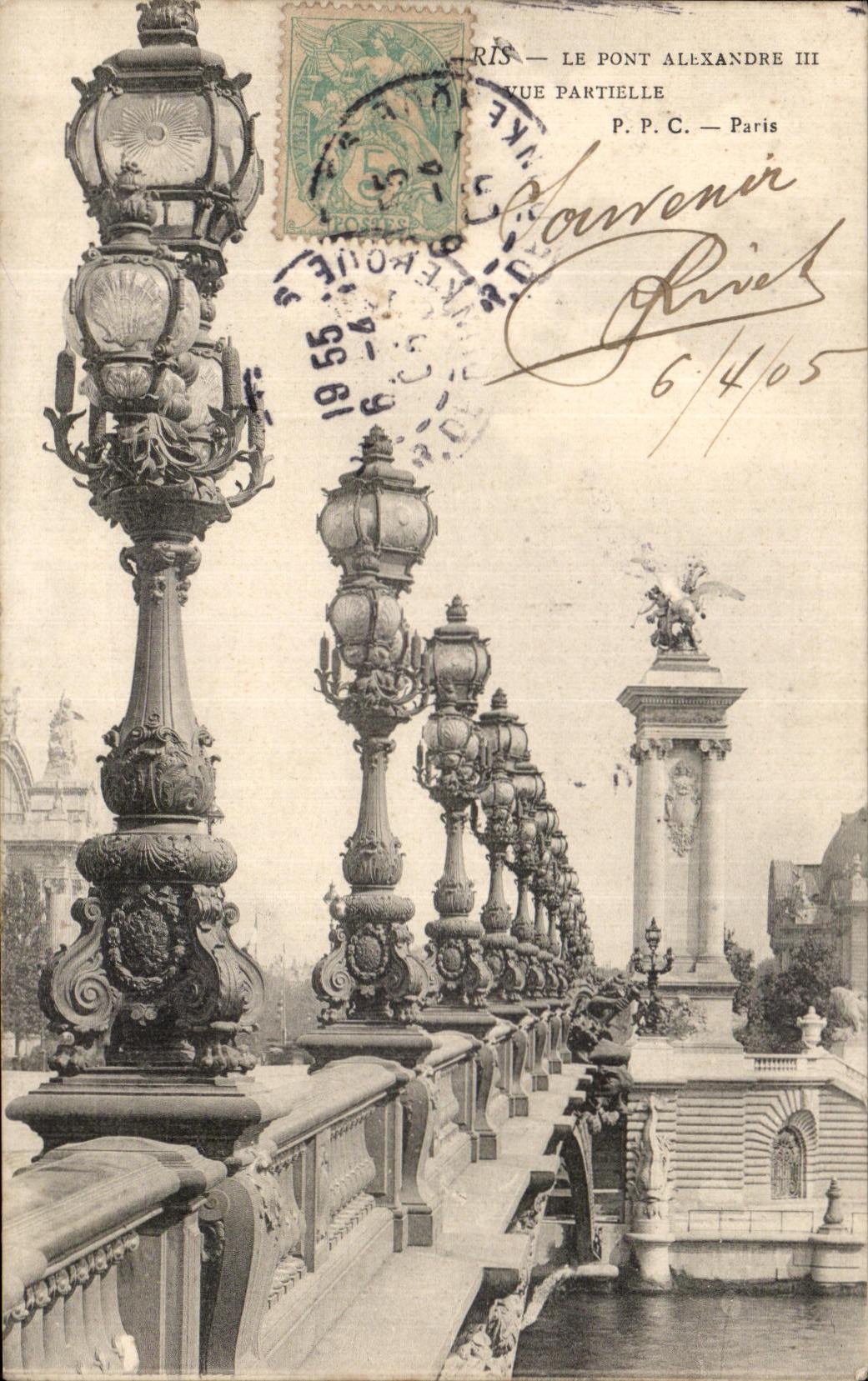 CPA Paris Le Pont Alexandre III Vue Partielle