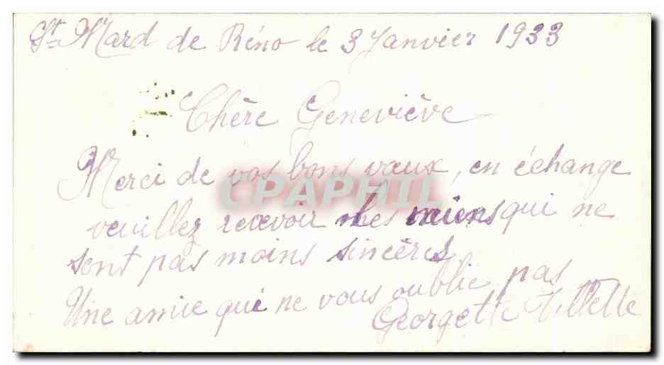 CPA Fantaisie Bonne Heureuse Annee — Verso