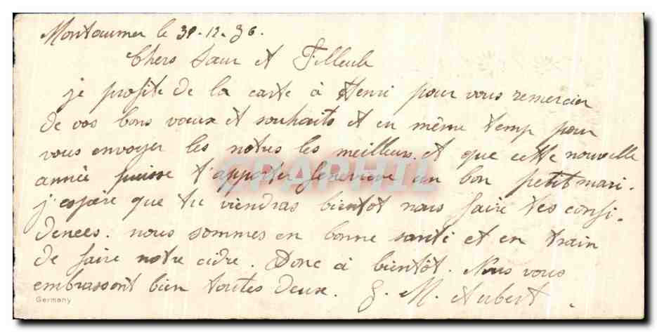 CPA Fantaisie Bonne Heureuse Annee — Rückseite