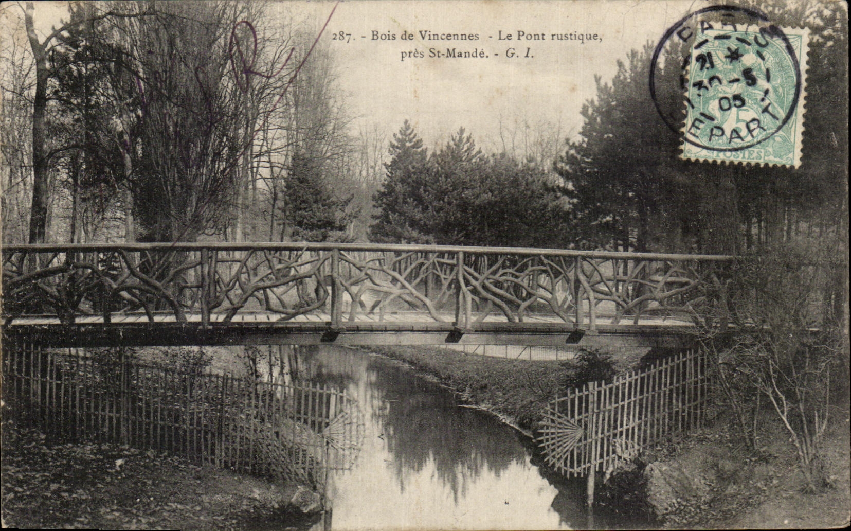 Bois de Vincennes - Le Pont rustique, près St-Mandé - G. I.